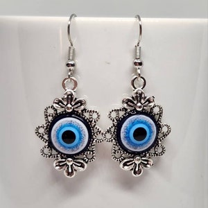 Evil Eye Earrings, Dangle Earrings, Evil eye jewelry image 1