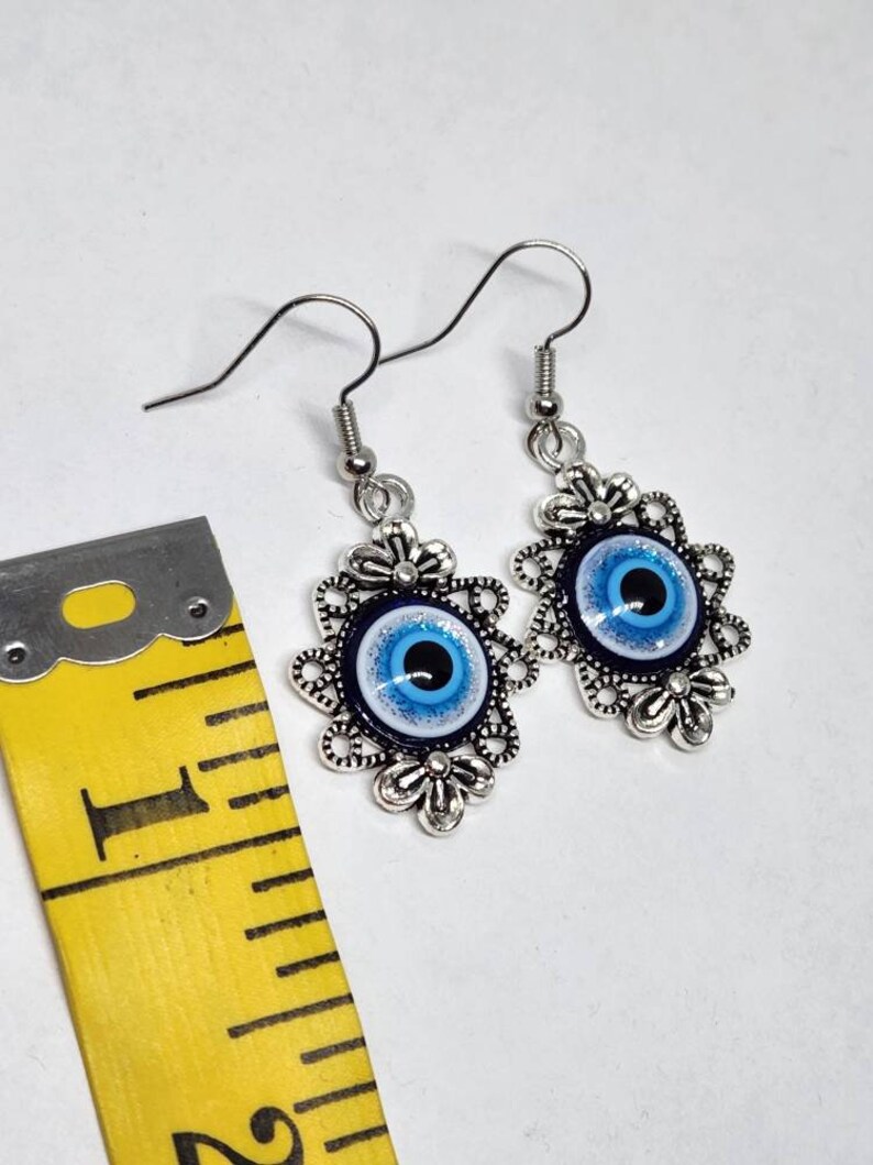 Evil Eye Earrings, Dangle Earrings, Evil eye jewelry image 5