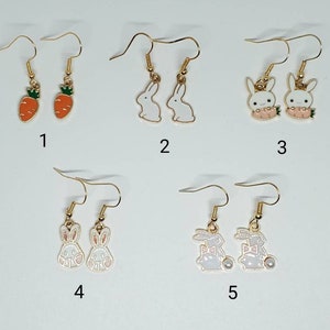 Easter Earrings, Easter Bunny, Easter Charm Dangle Earrings, Easter Jewelry image 2