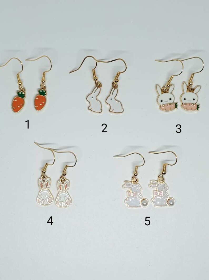 Easter Earrings, Easter Bunny, Easter Charm Dangle Earrings, Easter Jewelry image 2