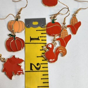 Thanksgiving Earrings, Dangle and drop Earrings, Turkey Earrings, Thanksgiving Jewelry, Fall Earrings, Autumn Jewelry image 3