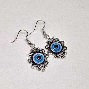Evil Eye Earrings, Dangle Earrings, Evil eye jewelry image 3