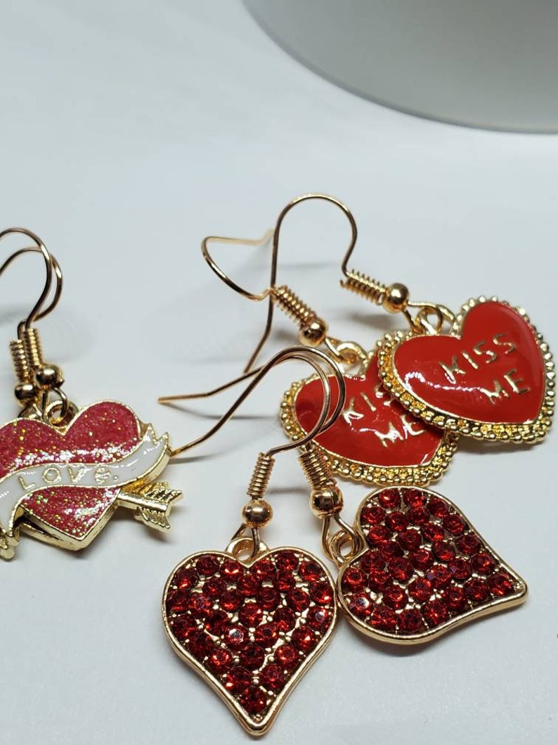Valentine's Day Earrings, Heart Jewelry, Valentine's Day Jewelry, Valentine Earrings, Heart Earrings, Multiple Styles Available image 7