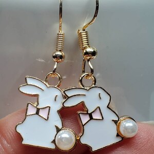 Easter Earrings, Easter Bunny, Easter Charm Dangle Earrings, Easter Jewelry image 7