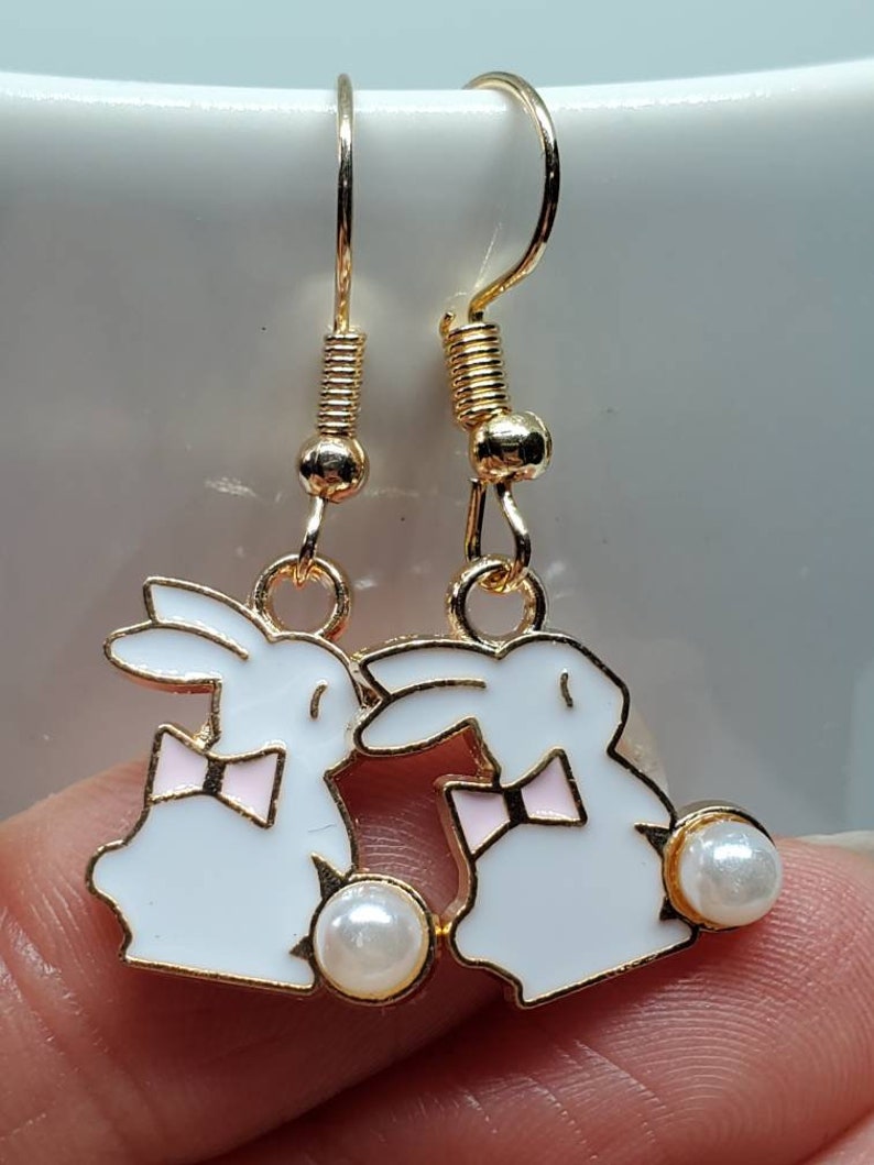 Easter Earrings, Easter Bunny, Easter Charm Dangle Earrings, Easter Jewelry image 7