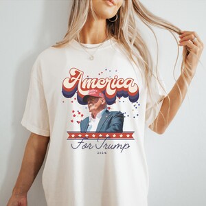 Amerika für TRUMP MAGA 2024 Kampagne trending rot weiß blau amerikanische Liebe groovy Art png digitale Datei nur dtf dtg Sublimation