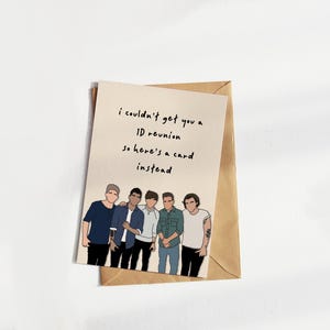 One Direction Weihnachtskarte, Harry Styles, Louis Tomlinson, Liam Payne, Zayn Malik, Niall Horan, Geschenke für sie, individuelle Karte, Weihnachten