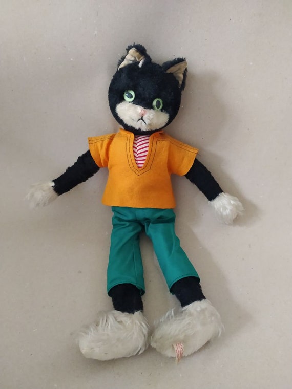 Vintage SCHUCO Mohair *Bigo Bello* Wired Posable Black Cat
