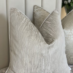 Luxury Taupe Beige Chai Fawn Embossed Safari Zebra Pattern High Quality Modern Handmade Cushion Cover Pillow Sham With Piping