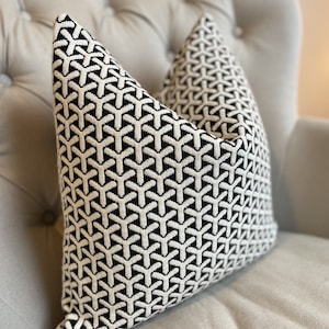 Luxury Monochrome Black White Absract Geometric High Quality Modern Handmade Cushion Cover Sham