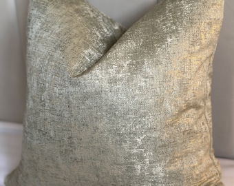 Handmade Shimmering Sage Green Cushion Cover: Luxury Modern Pillow Sham