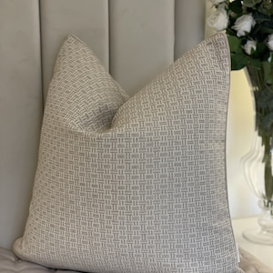 Luxury Taupe Neutral Textured High Quality Modern Handmade Cushion Cover Pillow Sham With Piping