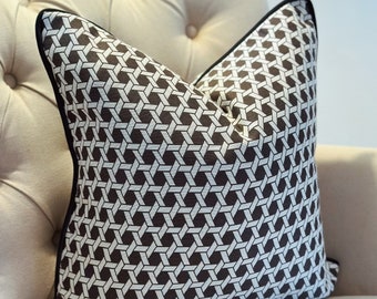 Luxury Geometric Monochrome High Quality Modern Handmade Cushion Cover With Piping