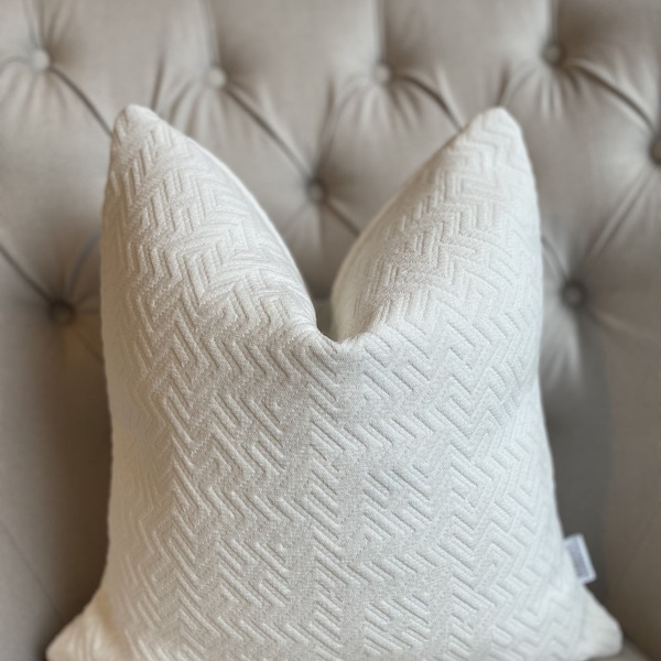 White Textured Pillow Etsy