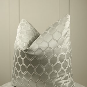 Luxury Light Grey Hexagon Honeycomb High Quality Modern Handmade Cushion Cover Pillow Sham