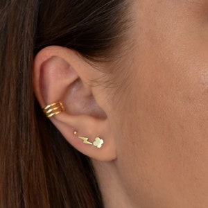 Tiny Stud Earrings,Sterling Silver Ball Earrings,14K Gold Plated Earrings,Dainty Stud,Dot Earrings,2mm 3mm Earrngs,Solid Sterling Silver zdjęcie 9
