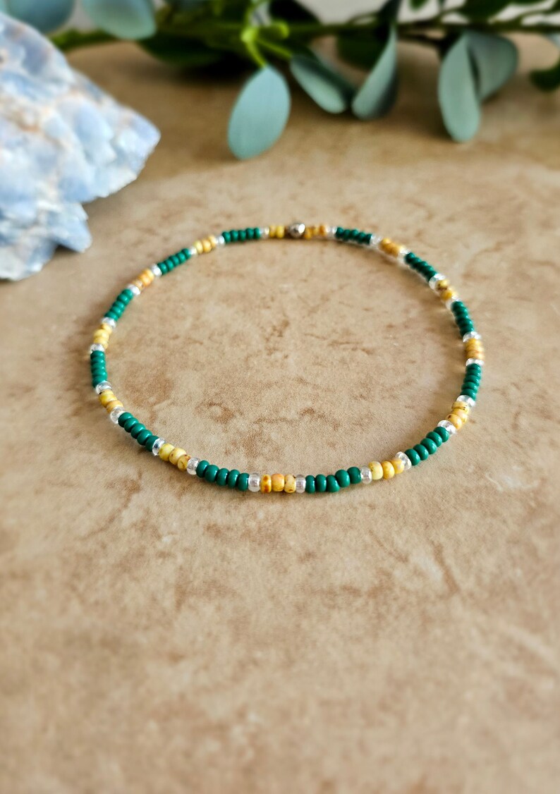 Green - Handmade GS Bead Work Anklet 06 main image 1