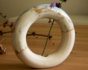 ceramic vase,donut vase,scandinavian vase