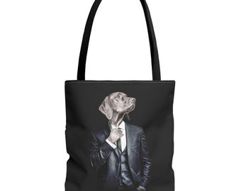 Weimaraner Suit Tote Bag - Dog Lover Gift, Pet Parent Present, Playful Dog Enthusiast Fashion Accessory, Stylish Canine Design, Funny Dog