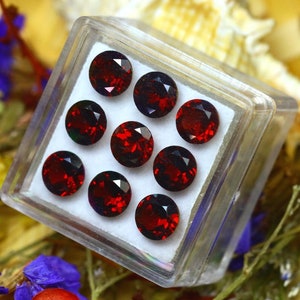 Almandine 9.20Ct 9Pcs Natural Vivid Blood Red Almandine Garnet S05