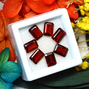 Almandine 8.25Ct 7Pcs Natural Vivid Blood Red Almandine Garnet S1238
