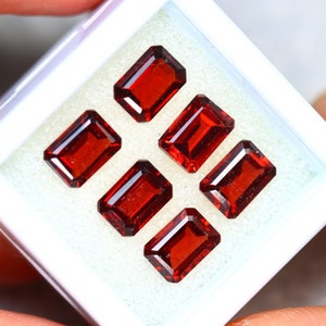 Almandine 7.40Ct 6Pcs Natural Vivid Blood Red Almandine Garnet S314