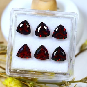 Almandine 5.59Ct 6Pcs Natural Vivid Blood Red Almandine Garnet S373