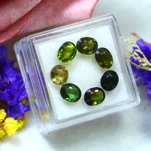 Tourmaline 5.36Ct 7Pcs Natural Green Color Tourmaline S1509