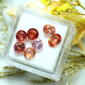 Spinell 5.72Ct 7Stk Natur Burmese Mogok Rot Orange Spinell S481