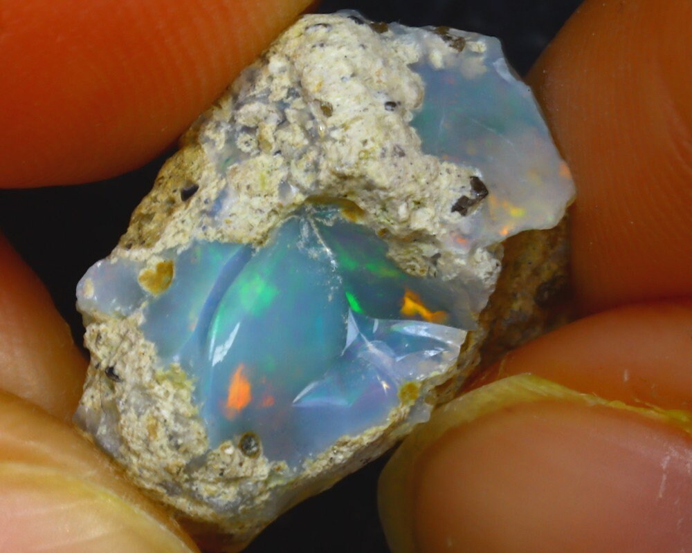9.70Ct Multi Color Play EtĂope Welo Opal Rough S1763