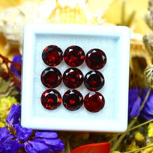 Almandine 9.45Ct 9Pcs Natural Vivid Blood Red Almandine Garnet S1876