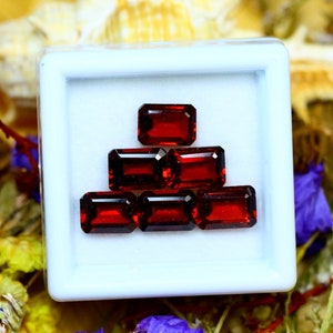 Almandine 7.37Ct 6Pcs Natural Vivid Blood Red Almandine Garnet S31