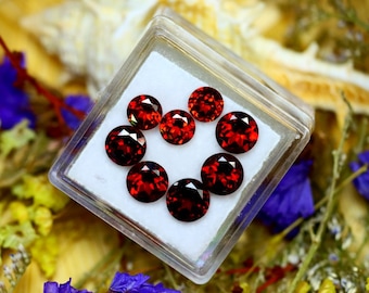 Almandin 7,07 ct 8 st naturlig livfull blodröd almandin granat S56