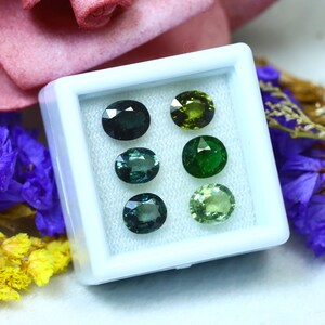 Tourmaline 5.92Ct 6Pcs Natural Green Color Tourmaline S1522