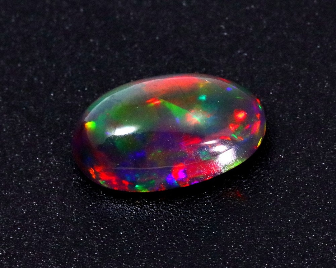 3.42ct Natural Ethiopian Smoked Play of Color Opal S214 - Etsy