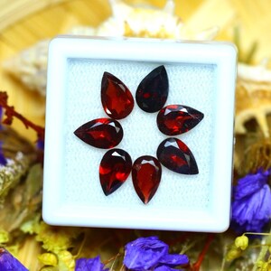 Almandine 6.98Ct 7Pcs Natural Vivid Blood Red Almandine Garnet S1957