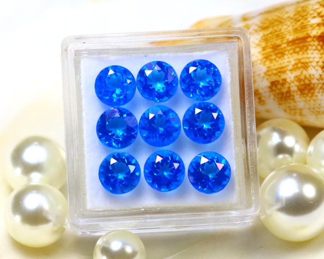 置物 topaz Titanic Topaz 9.32ct 9pcs Natural Blue Titanic Topaz S562 - Etsy