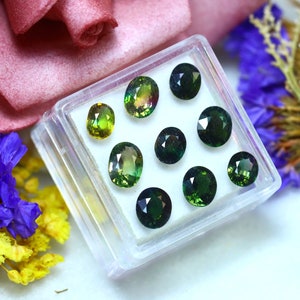 Tourmaline 7.19Ct 9Pcs Natural Green Color Tourmaline S1529