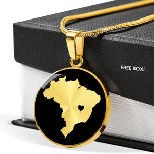 Personalized Brazil necklace, Brazil gift, Brazil pendant, Brazil jewelry, Brazil charm, country necklace