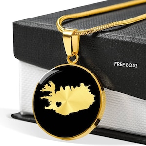 Iceland necklace, Iceland gift, Iceland pendant, Iceland jewelry, Iceland charm, country necklace