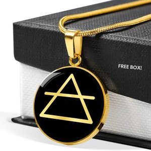 Air Element Necklace, Alchemy Necklace, Triangle Necklace, Air Symbol Necklace, Wicca Jewelry