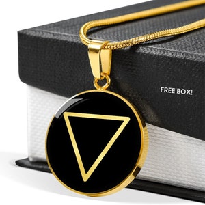 Water Element Necklace, Alchemy Necklace, Triangle Necklace, Water Symbol Necklace, Wicca Jewelry