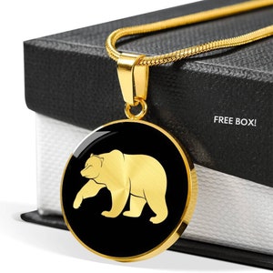 Bear necklace, Bear gift, Bear pendant,Bear jewelry, Bear charm