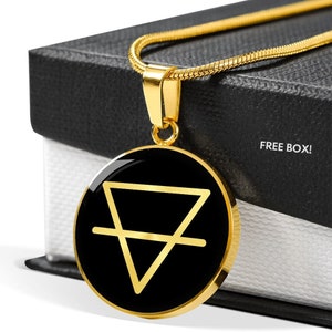 Earth Element Necklace, Alchemy Necklace, Triangle Necklace, Earth Symbol Necklace, Wicca Jewelry