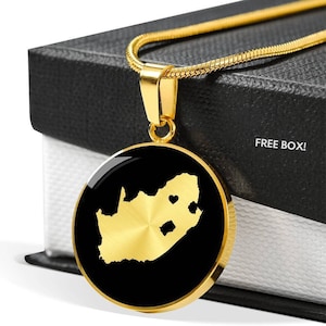 South Africa necklace, South Africa gift, South Africa pendant, South Africa jewelry, South Africa charm, country necklace
