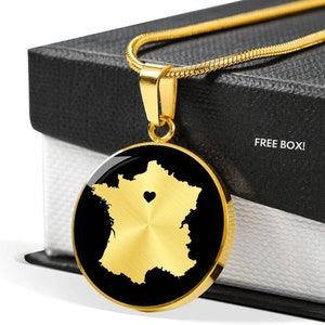 Personalized France necklace, France gift, France pendant, France jewelry, France charm, country necklace