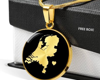 Netherlands necklace, Netherlands gift, Netherlands pendant, Netherlands jewelry, Netherlands charm, country necklace