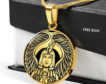 Collana con ciondolo in argento sterling della dea egizia Maat per Collana con ciondolo in argento sterling della dea egizia Maat per