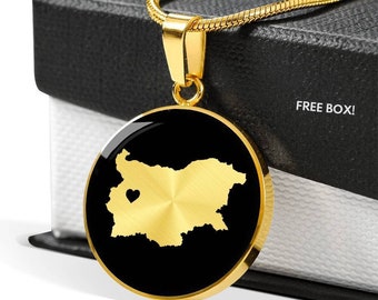 Bulgaria necklace, Bulgaria gift, Bulgaria pendant, Bulgaria jewelry, Bulgaria charm, country necklace