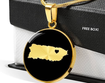 Puerto Rico necklace, Puerto Rico gift, Puerto Rico pendant, Puerto Rico jewelry, Puerto Rico charm, country necklace